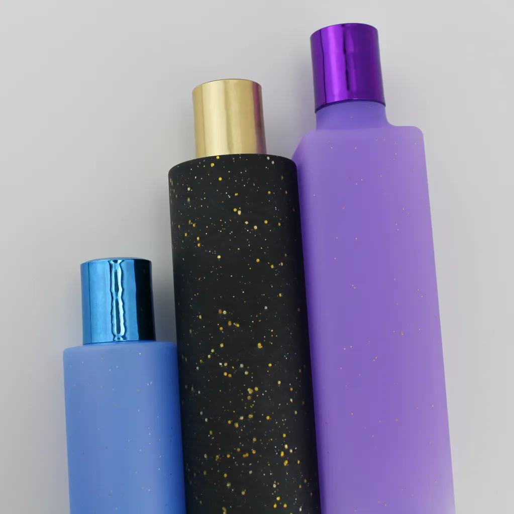 Bottles with glitter surface